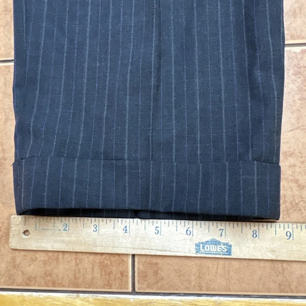 Hart Schaffner Marx Gold Trumpeter Gray Stripe Suit 38R Pants 32 x 30 Vintage